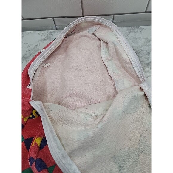 OP Ocean Pacific Fish Print Backpack Beach Faded Red 90s Festival Rave Kidcore - Picture 5 of 5